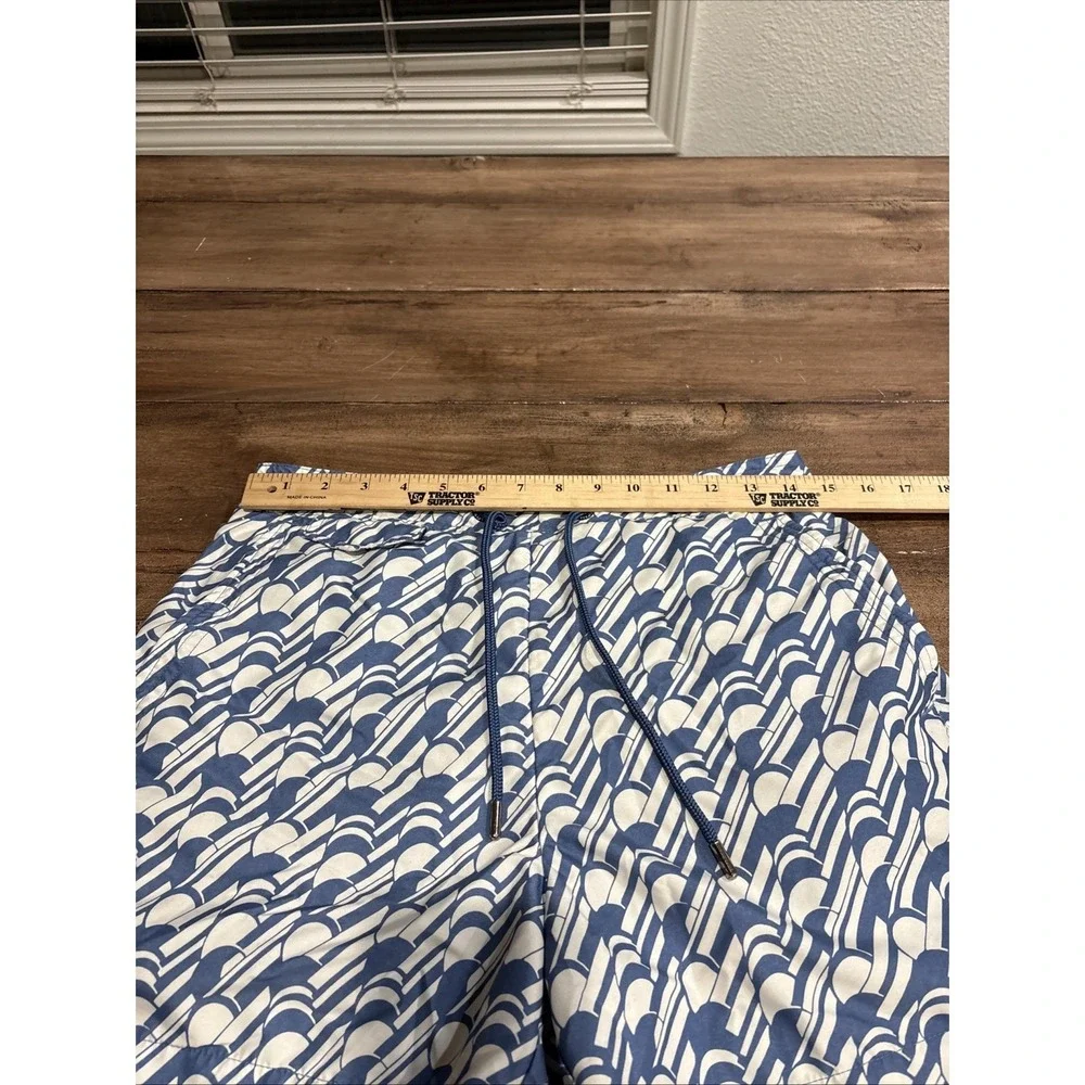 Ted Baker Men's Swim Trunks in Blue & White‎ Geometric Print Size 2 /28